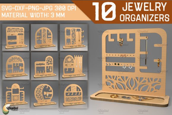 Download Jewelry Organizer Bundle. Laser Cut File - Jewelry Collection